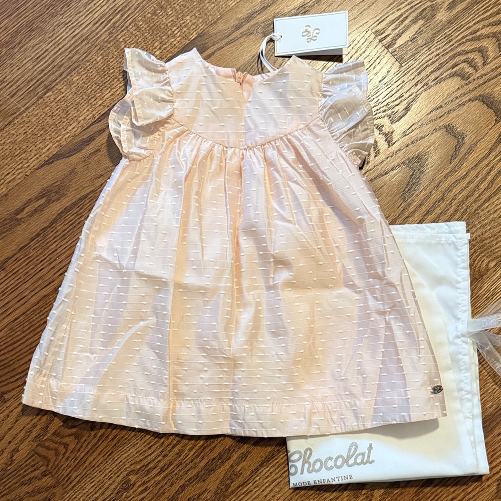 Tarting Et Chocolate Baby Dress in Soft Peach